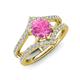 3 - Zaria 1.49 ctw Natural Pink Sapphire (6.00 mm) accented Lab Grown Diamonds Women Engagement Ring 
