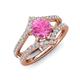 3 - Zaria 1.49 ctw Natural Pink Sapphire (6.00 mm) accented Lab Grown Diamonds Women Engagement Ring 