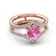 4 - Zaria 1.49 ctw Natural Pink Sapphire (6.00 mm) accented Lab Grown Diamonds Women Engagement Ring 