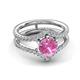4 - Zaria 1.49 ctw Natural Pink Sapphire (6.00 mm) accented Lab Grown Diamonds Women Engagement Ring 