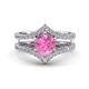 1 - Zaria 1.49 ctw Natural Pink Sapphire (6.00 mm) accented Lab Grown Diamonds Women Engagement Ring 