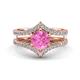1 - Zaria 1.49 ctw Natural Pink Sapphire (6.00 mm) accented Lab Grown Diamonds Women Engagement Ring 