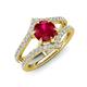 3 - Zaria 1.49 ctw Natural Ruby (6.00 mm) accented Lab Grown Diamonds Women Engagement Ring 