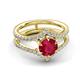 4 - Zaria 1.49 ctw Natural Ruby (6.00 mm) accented Lab Grown Diamonds Women Engagement Ring 