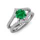 3 - Zaria 1.34 ctw Natural Emerald (6.00 mm) accented Lab Grown Diamonds Women Engagement Ring 