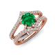 3 - Zaria 1.34 ctw Natural Emerald (6.00 mm) accented Lab Grown Diamonds Women Engagement Ring 
