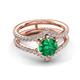 4 - Zaria 1.34 ctw Natural Emerald (6.00 mm) accented Lab Grown Diamonds Women Engagement Ring 