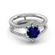 4 - Zaria 2.04 ctw Created Blue Sapphire (6.50 mm) accented Lab Grown Diamonds Women Engagement Ring 