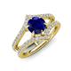 3 - Zaria 2.04 ctw Created Blue Sapphire (6.50 mm) accented Lab Grown Diamonds Women Engagement Ring 