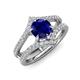 3 - Zaria 2.04 ctw Created Blue Sapphire (6.50 mm) accented Lab Grown Diamonds Women Engagement Ring 