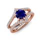 3 - Zaria 2.04 ctw Created Blue Sapphire (6.50 mm) accented Lab Grown Diamonds Women Engagement Ring 