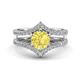 1 - Zaria 2.04 ctw Created Yellow Sapphire (6.50 mm) accented Lab Grown Diamonds Women Engagement Ring 