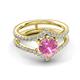4 - Zaria 2.04 ctw Created Pink Sapphire (6.50 mm) accented Lab Grown Diamonds Women Engagement Ring 
