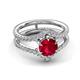 4 - Zaria 1.54 ctw Created Ruby (6.50 mm) accented Lab Grown Diamonds Women Engagement Ring 