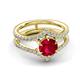 4 - Zaria 1.54 ctw Created Ruby (6.50 mm) accented Lab Grown Diamonds Women Engagement Ring 