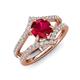 3 - Zaria 1.54 ctw Created Ruby (6.50 mm) accented Lab Grown Diamonds Women Engagement Ring 