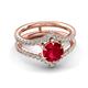 4 - Zaria 1.54 ctw Created Ruby (6.50 mm) accented Lab Grown Diamonds Women Engagement Ring 
