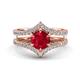 1 - Zaria 1.54 ctw Created Ruby (6.50 mm) accented Lab Grown Diamonds Women Engagement Ring 
