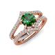 3 - Zaria 1.54 ctw Created Emerald (6.50 mm) accented Lab Grown Diamonds Women Engagement Ring 