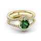 4 - Zaria 1.54 ctw Created Emerald (6.50 mm) accented Lab Grown Diamonds Women Engagement Ring 