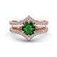 1 - Zaria 1.54 ctw Created Emerald (6.50 mm) accented Lab Grown Diamonds Women Engagement Ring 