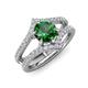 3 - Zaria 1.54 ctw Created Emerald (6.50 mm) accented Lab Grown Diamonds Women Engagement Ring 