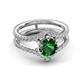 4 - Zaria 1.54 ctw Created Emerald (6.50 mm) accented Lab Grown Diamonds Women Engagement Ring 