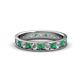 1 - Livia 2.40 mm Emerald and Diamond Eternity Band 