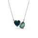 1 - Zuri 1.86 ctw Heart Shape London Blue Topaz with Pear Shape Created Alexandrite Toi Et Moi Women Pendant Necklace 