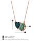 3 - Zuri 1.86 ctw Heart Shape London Blue Topaz with Pear Shape Created Alexandrite Toi Et Moi Women Pendant Necklace 