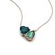4 - Zuri 1.86 ctw Heart Shape London Blue Topaz with Pear Shape Created Alexandrite Toi Et Moi Women Pendant Necklace 