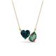 1 - Zuri 1.86 ctw Heart Shape London Blue Topaz with Pear Shape Created Alexandrite Toi Et Moi Women Pendant Necklace 