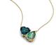 4 - Zuri 1.86 ctw Heart Shape London Blue Topaz with Pear Shape Created Alexandrite Toi Et Moi Women Pendant Necklace 