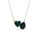 1 - Zuri 1.70 ctw Heart Shape London Blue Topaz with Pear Shape Black Onyx Toi Et Moi Women Pendant Necklace 