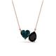 1 - Zuri 1.70 ctw Heart Shape London Blue Topaz with Pear Shape Black Onyx Toi Et Moi Women Pendant Necklace 