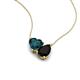 4 - Zuri 1.70 ctw Heart Shape London Blue Topaz with Pear Shape Black Onyx Toi Et Moi Women Pendant Necklace 