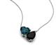 4 - Zuri 1.70 ctw Heart Shape London Blue Topaz with Pear Shape Black Onyx Toi Et Moi Women Pendant Necklace 