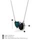 3 - Zuri 1.70 ctw Heart Shape London Blue Topaz with Pear Shape Black Onyx Toi Et Moi Women Pendant Necklace 