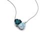 4 - Zuri 1.60 ctw Heart Shape London Blue Topaz with Pear Shape Aquamarine Toi Et Moi Women Pendant Necklace 