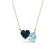 1 - Zuri 1.60 ctw Heart Shape London Blue Topaz with Pear Shape Aquamarine Toi Et Moi Women Pendant Necklace 
