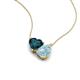 4 - Zuri 1.60 ctw Heart Shape London Blue Topaz with Pear Shape Aquamarine Toi Et Moi Women Pendant Necklace 
