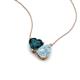 4 - Zuri 1.60 ctw Heart Shape London Blue Topaz with Pear Shape Aquamarine Toi Et Moi Women Pendant Necklace 