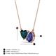 3 - Zuri 1.60 ctw Heart Shape London Blue Topaz with Pear Shape Iolite Toi Et Moi Women Pendant Necklace 