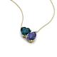 4 - Zuri 1.60 ctw Heart Shape London Blue Topaz with Pear Shape Iolite Toi Et Moi Women Pendant Necklace 