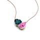 4 - Zuri 1.90 ctw Heart Shape London Blue Topaz with Pear Shape Created Pink Sapphire Toi Et Moi Women Pendant Necklace 