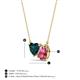 3 - Zuri 1.70 ctw Heart Shape London Blue Topaz with Pear Shape Pink Tourmaline Toi Et Moi Women Pendant Necklace 
