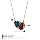 3 - Zuri 1.90 ctw Heart Shape London Blue Topaz with Pear Shape Red Garnet Toi Et Moi Women Pendant Necklace 