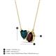 3 - Zuri 1.90 ctw Heart Shape London Blue Topaz with Pear Shape Red Garnet Toi Et Moi Women Pendant Necklace 