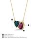 3 - Zuri 1.90 ctw Heart Shape London Blue Topaz with Pear Shape Rhodolite Garnet Toi Et Moi Women Pendant Necklace 
