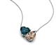 4 - Zuri 1.65 ctw Heart Shape London Blue Topaz with Pear Shape Smoky Quartz Toi Et Moi Women Pendant Necklace 